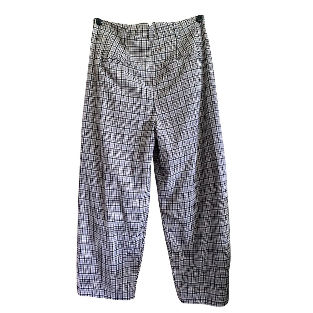Free People Turning Point Plaid Barrel Trousers Size 6 - Picture 8 of 8